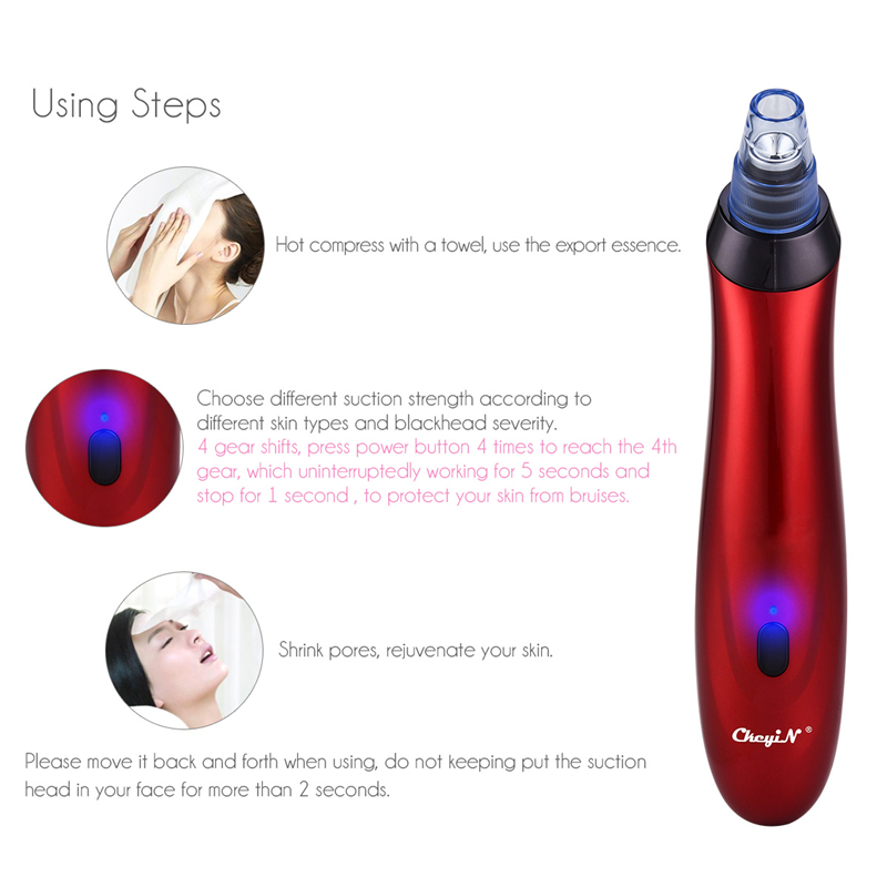 5 In 1 Vacuum Suction Blackhead Remover Facial Pore Cleaner Electric Acne Comedo Extractor Machine