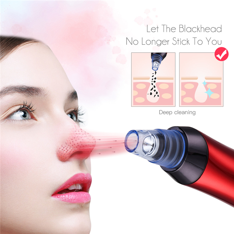 5 In 1 Vacuum Suction Blackhead Remover Facial Pore Cleaner Electric Acne Comedo Extractor Machine