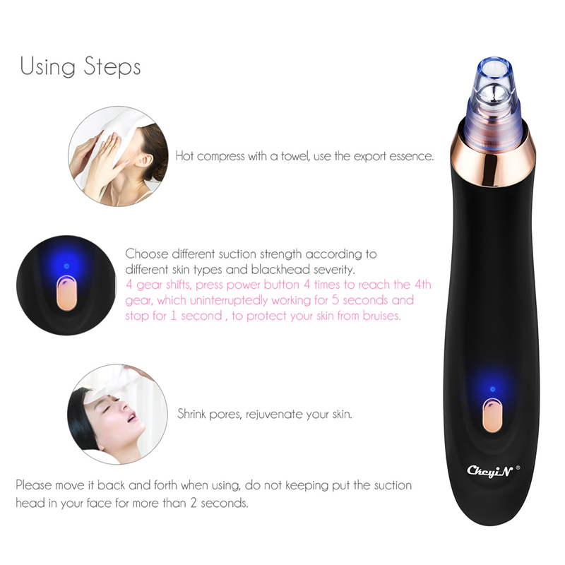 5 In 1 Vacuum Suction Blackhead Remover Facial Pore Cleaner Electric Acne Comedo Extractor Machine