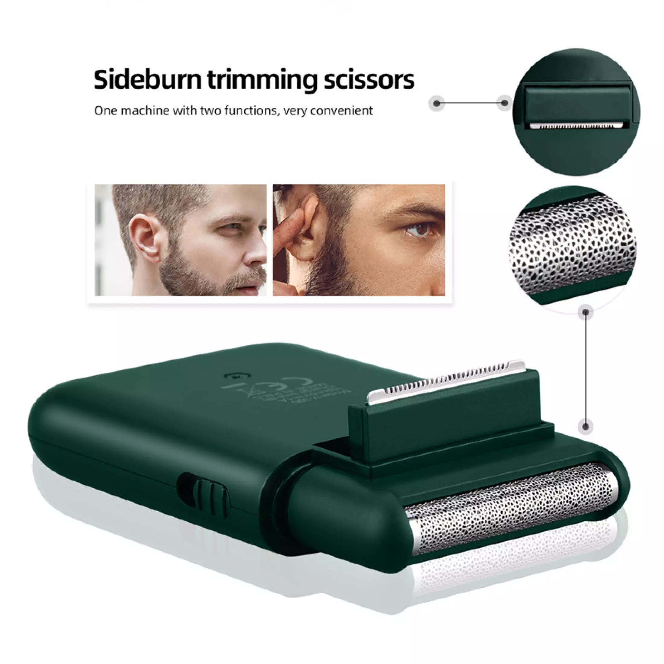 Reciprocating Electric Shaver Mini Beard Trimmer For Men Hair Cutting Cordless Razor Machine