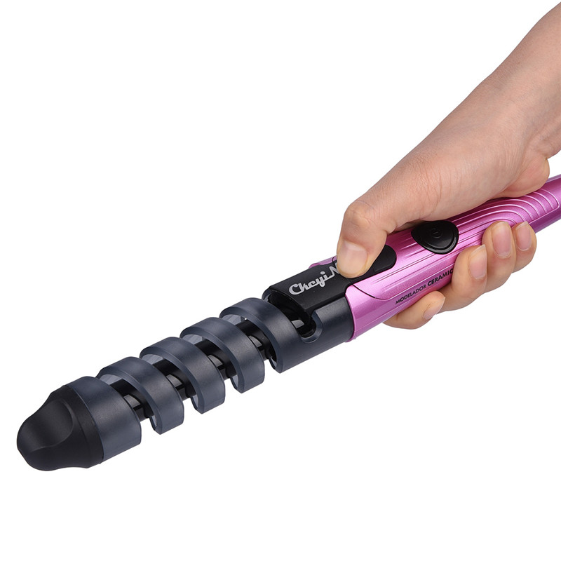 Pro Electric Ceramic Spiral Hair Curler Curling Iron Wand Rollers