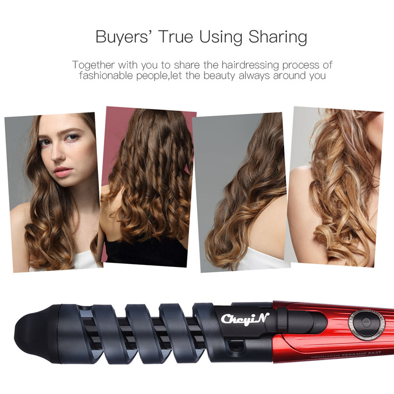 Pro Electric Ceramic Spiral Hair Curler Curling Iron Wand Rollers