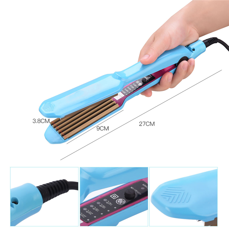 Temperature Adjustable Corrugated Hair Crimper Corn Plate Corn Perm Splint Hair Styling Tool