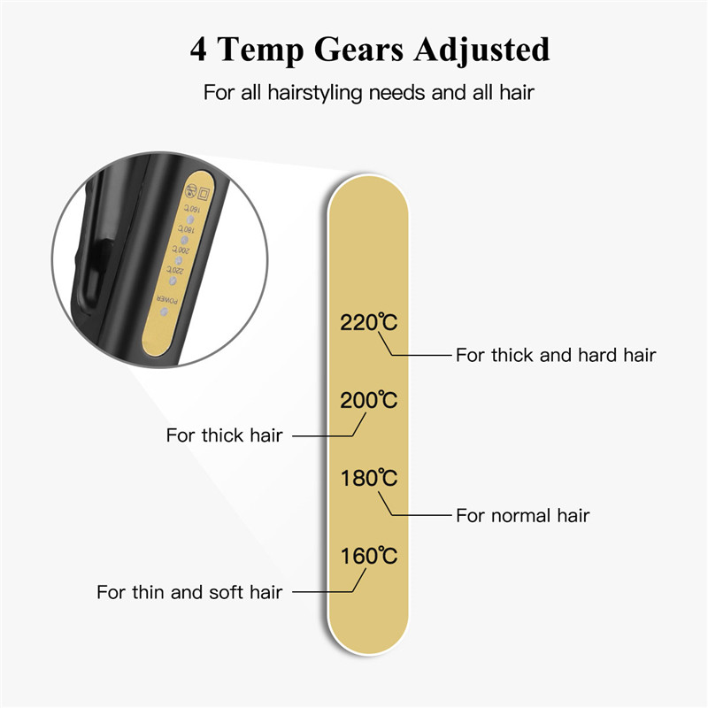 Flat Iron Titanium Alloy Temperature Adjustable Hair Straightener Fast Heating Hair Styler