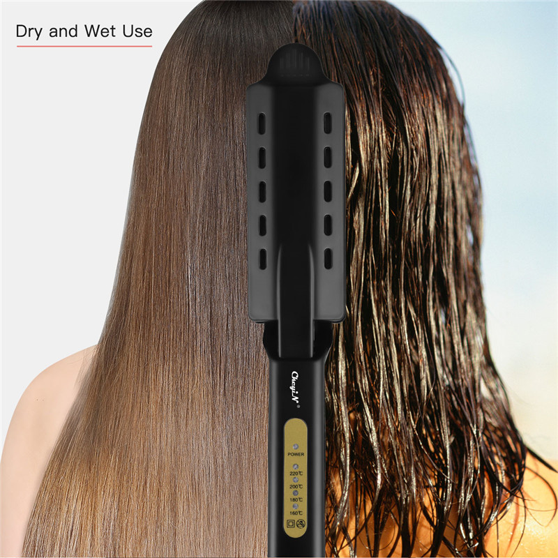Flat Iron Titanium Alloy Temperature Adjustable Hair Straightener Fast Heating Hair Styler