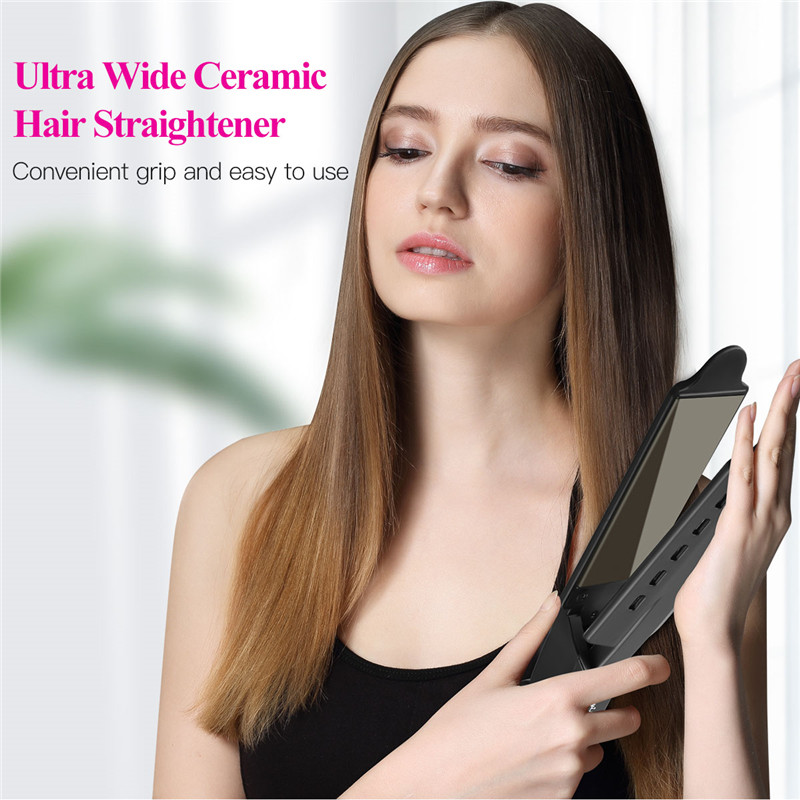 Flat Iron Titanium Alloy Temperature Adjustable Hair Straightener Fast Heating Hair Styler