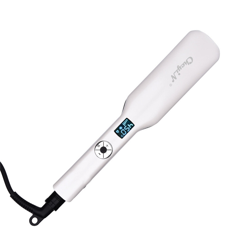 New Arrival Hair Straightener 3D Floating Wide Plates LCD Display Tourmaline Ceramic Hair Flat Iron PTC Heating