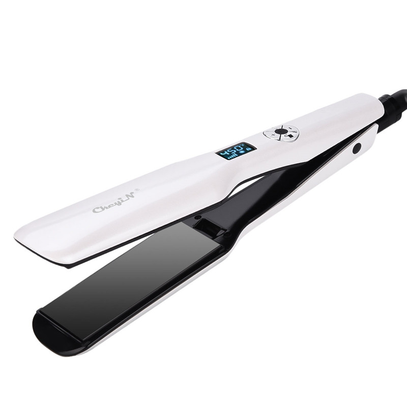 New Arrival Hair Straightener 3D Floating Wide Plates LCD Display Tourmaline Ceramic Hair Flat Iron PTC Heating