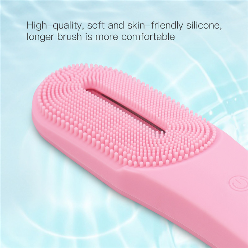 LED Photon Electric Facial Cleansing Brush Sonic Vibration Mini Soft Silicone Wireless Face Wash