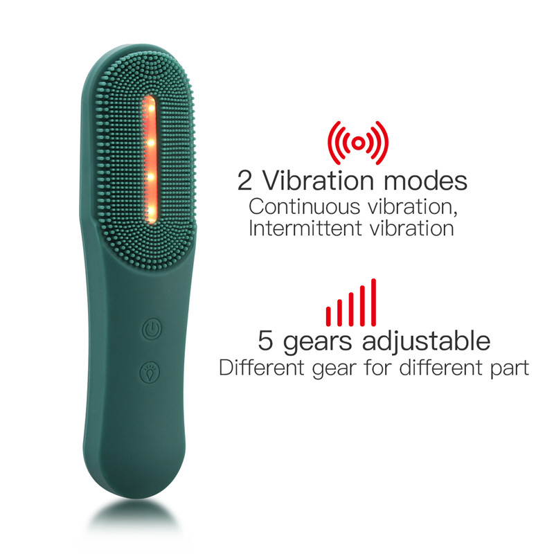 LED Photon Electric Facial Cleansing Brush Sonic Vibration Mini Soft Silicone Wireless Face Wash