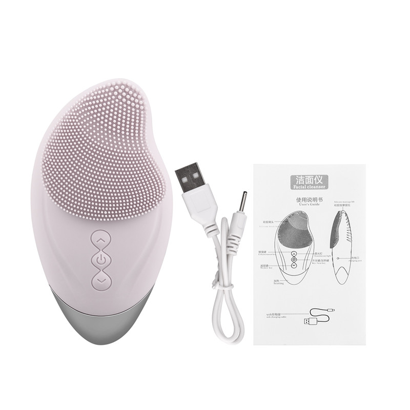 Mini Electric Facial Cleansing Brush Silicone Sonic Deep Pore Cleaning Device USB Recharge