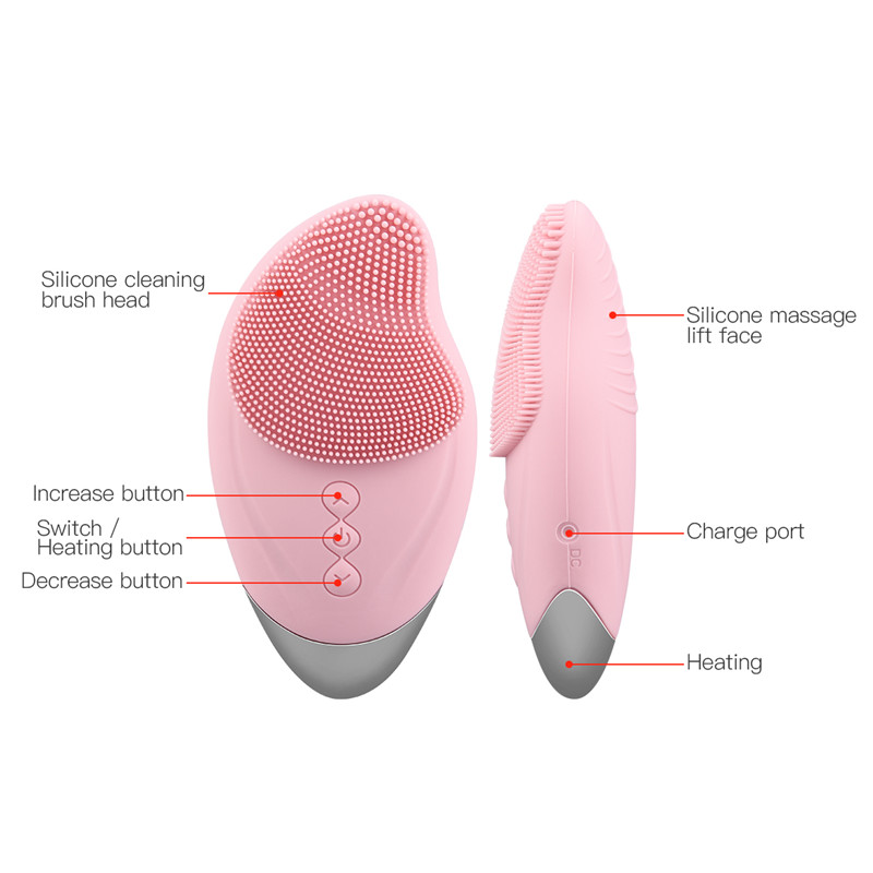 Mini Electric Facial Cleansing Brush Silicone Sonic Deep Pore Cleaning Device USB Recharge