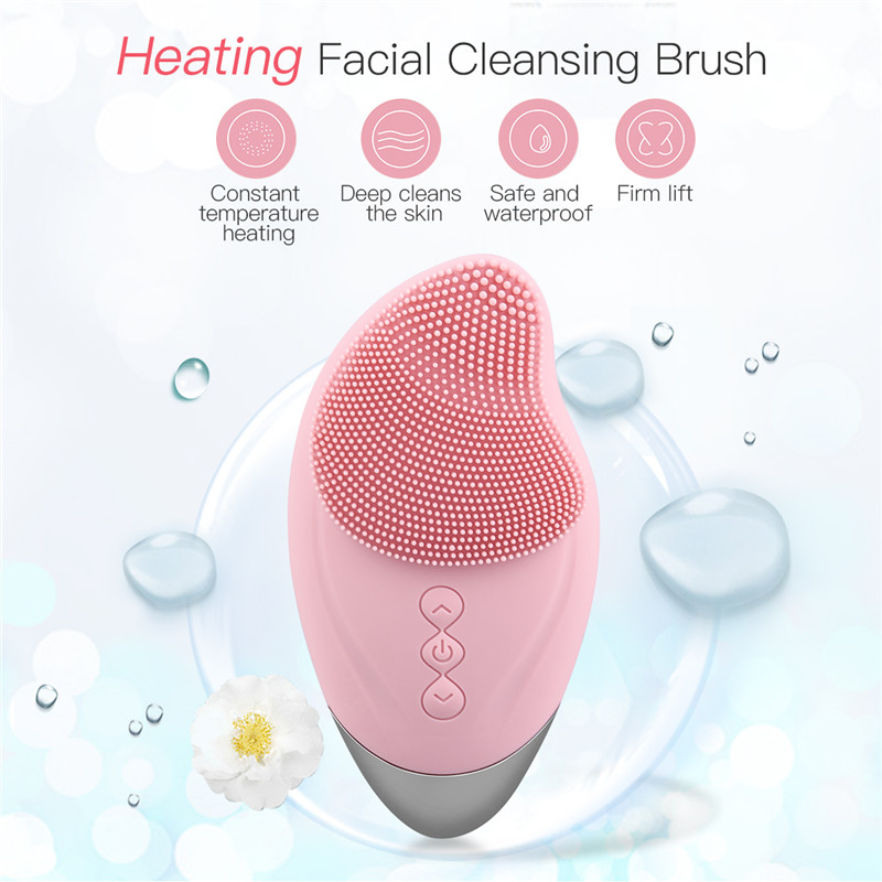 Mini Electric Facial Cleansing Brush Silicone Sonic Deep Pore Cleaning Device USB Recharge