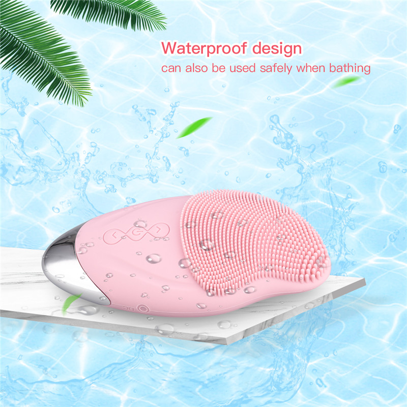 Mini Electric Facial Cleansing Brush Silicone Sonic Deep Pore Cleaning Device USB Recharge