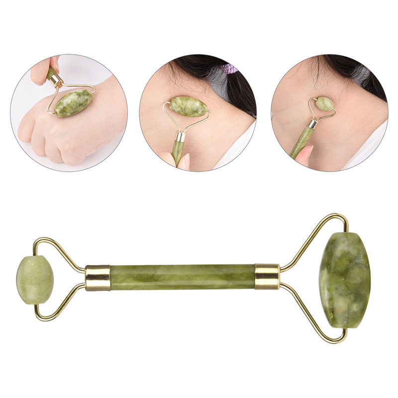 Double Head Facial Roller Massage Natural Jade Skin Care