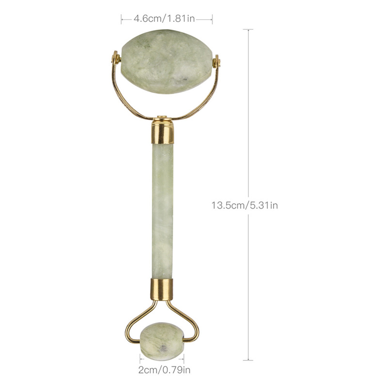 Facial Roller Massage Double Head Natural Jade Face Neck Slimmer Handmade Face Massage