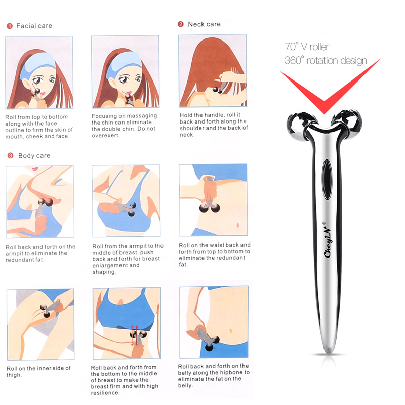 Portable Manual Face-lift Roller Massager Thin Face Full Body Massager Beauty Tool