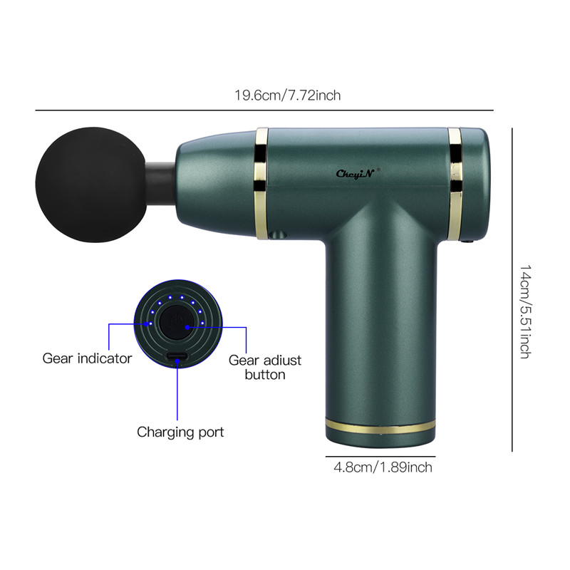 Fascia Gun Electric Massager Gun 8-speed Adjustment 4 Replacement Head Portable Whole Body Relaxation Muscle Massage Gun Mini Portable Electric Deep Tissue Percussion Massager for Pain Relief