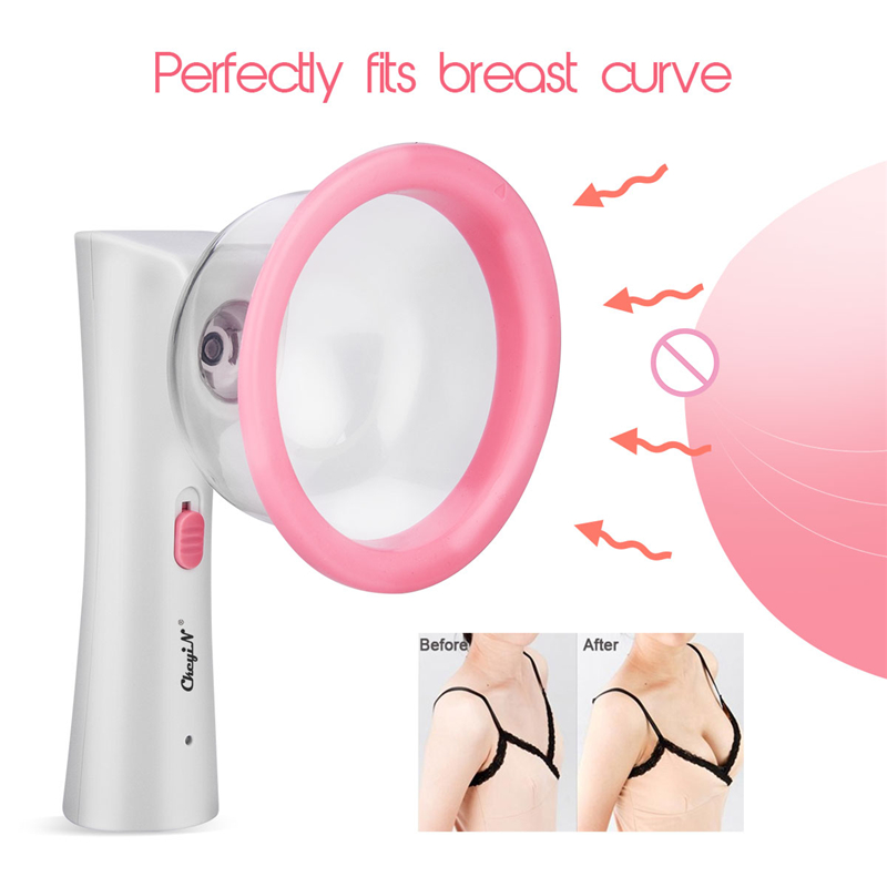 Female Vacuum Pump USB Rechargeable Automatic Breast Enlargement Pump for Breast Massage 2 Gears