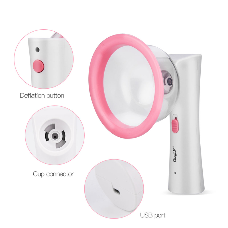 Female Vacuum Pump USB Rechargeable Automatic Breast Enlargement Pump for Breast Massage 2 Gears