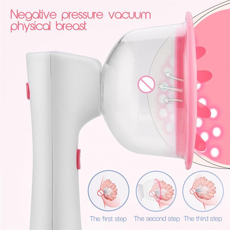 Female Vacuum Pump USB Rechargeable Automatic Breast Enlargement Pump for Breast Massage 2 Gears