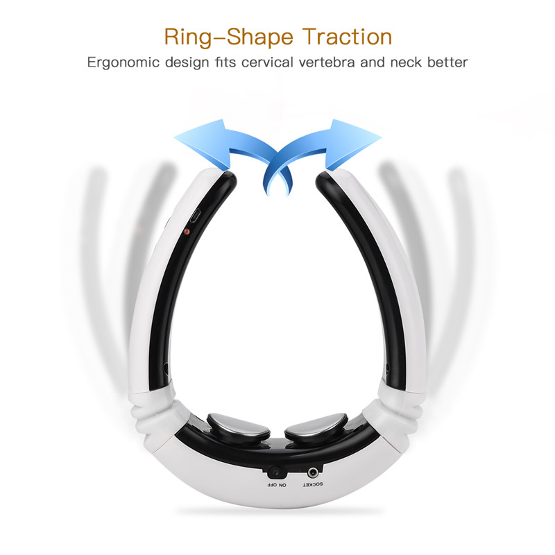 Electric Neck Massager External 2 Electrode Pads 3D Wireless Pulse Massager 6 Modes Massage Tool
