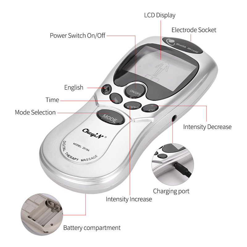 Mini Portable Pulse Body Massager Electric Digital Meridian Therapy Machine
