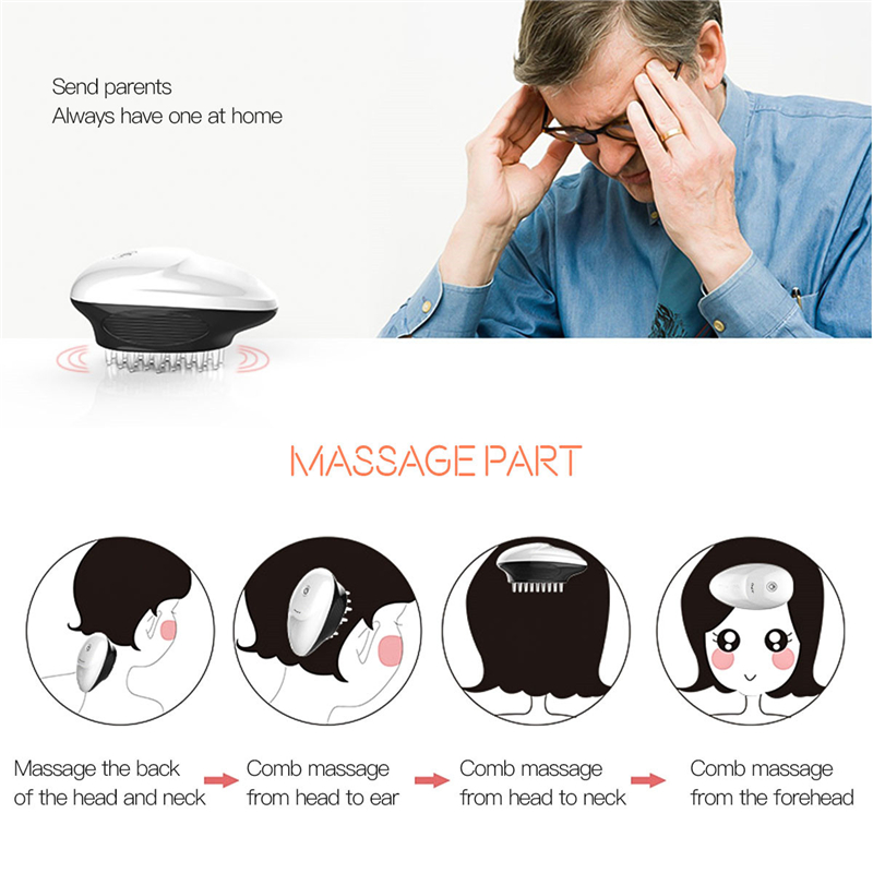 Portable Electronic Head Massage Comb for Relieve Fatigue Headache Scalp Massage Comb