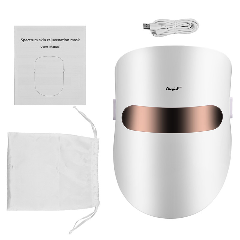 LED Facial Mask Skin Rejuvenation Photon Light Therapy Wrinkle Acne Beauty Skin Tool
