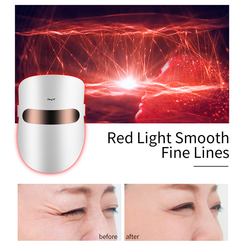 LED Facial Mask Skin Rejuvenation Photon Light Therapy Wrinkle Acne Beauty Skin Tool