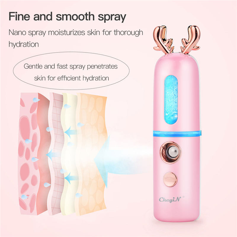 30ML Nano Facial Mister USB Chargeable Face Humidifier 3D Cute Mini Atomizer