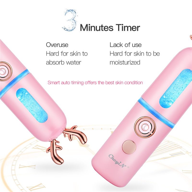 30ML Nano Facial Mister USB Chargeable Face Humidifier 3D Cute Mini Atomizer