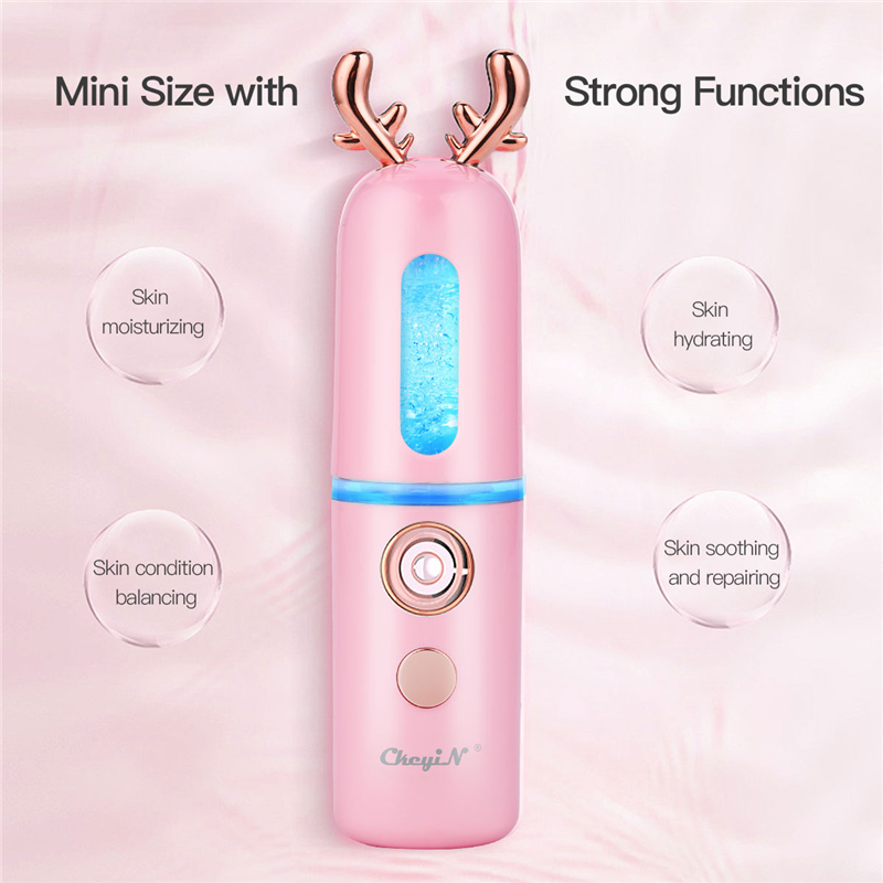 30ML Nano Facial Mister USB Chargeable Face Humidifier 3D Cute Mini Atomizer