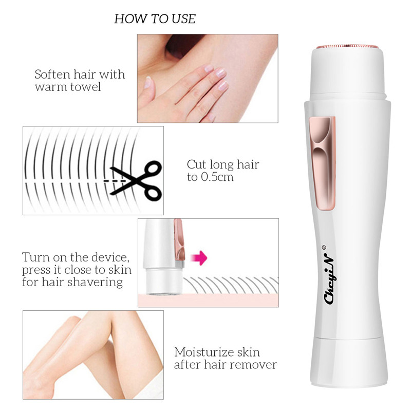 Electric Hair Removal USB Rechargeable Painless Epilator for Body Groomer Cordless Shaver