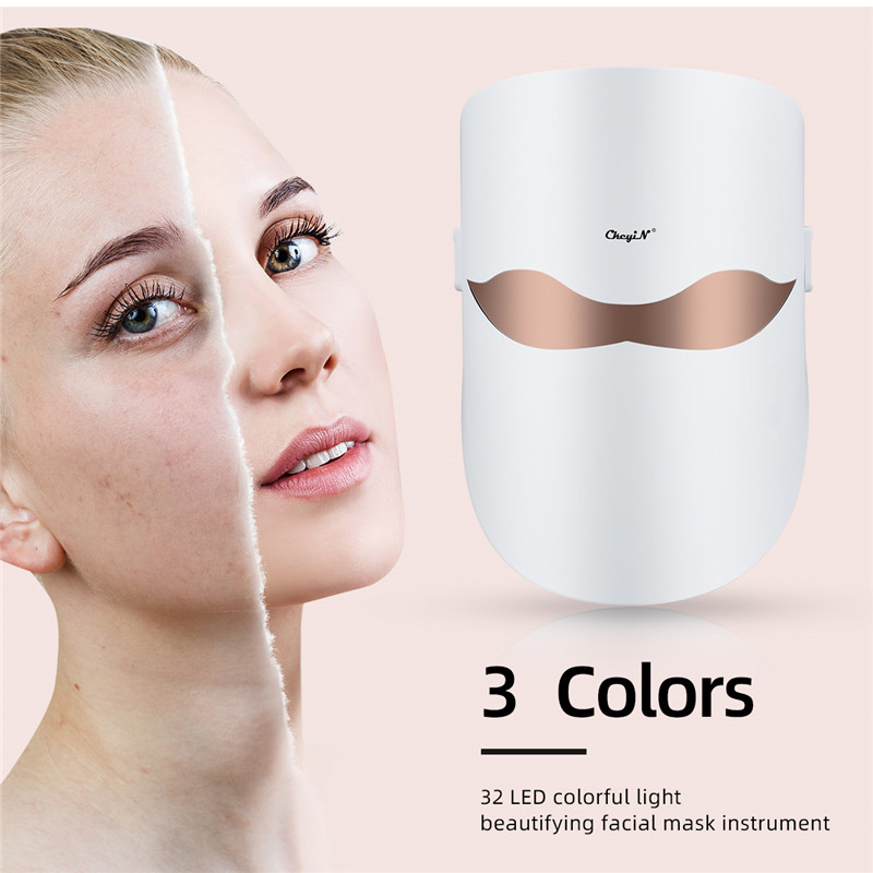 LED Facial Mask 3 LED Photon Skin Rejuvenation 32 LED lights mask Anti Acne Therapy Whitening Tool