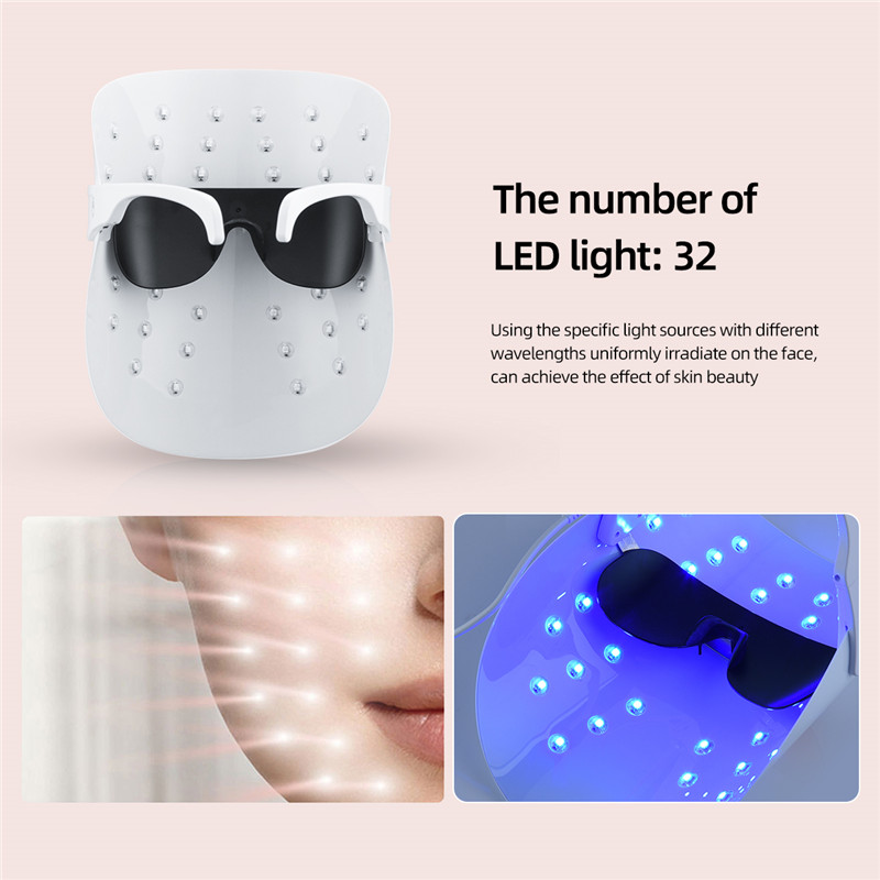 LED Facial Mask 3 LED Photon Skin Rejuvenation 32 LED lights mask Anti Acne Therapy Whitening Tool