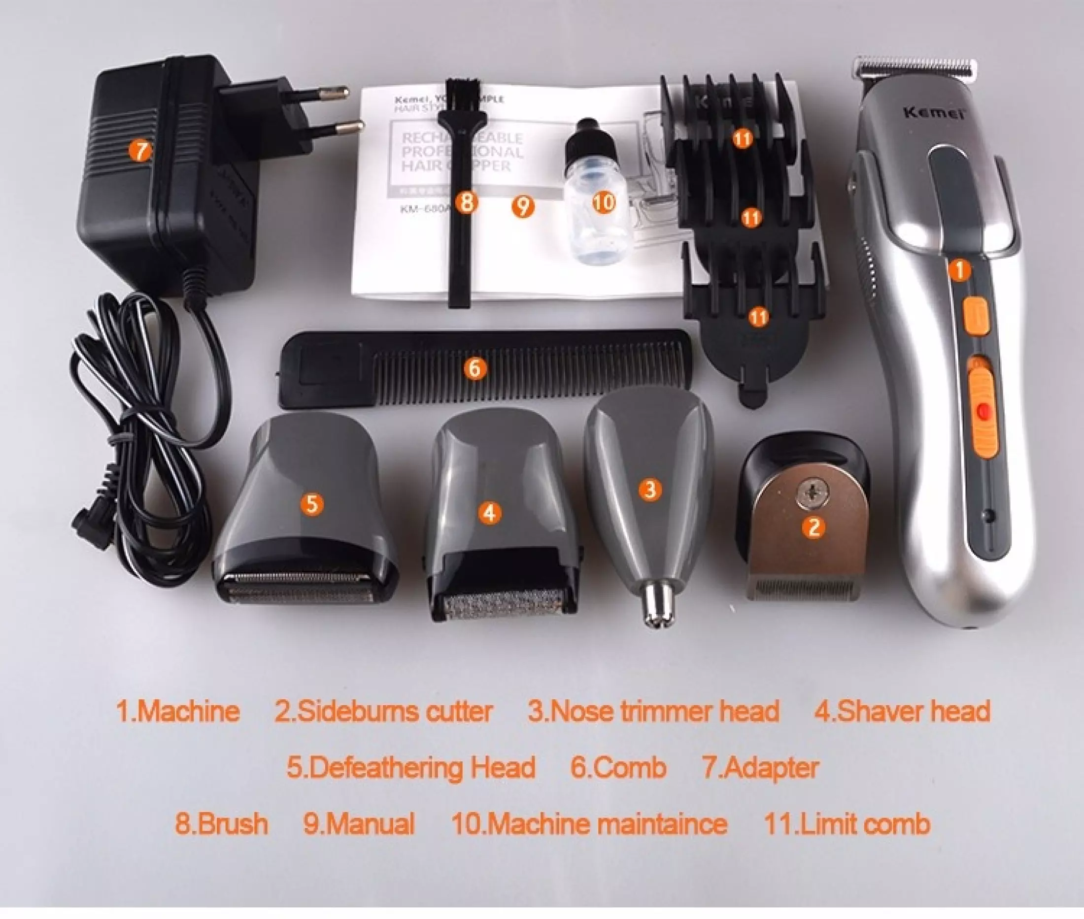 Rechargable Hair Clipper Trimmer Haircut Set kit Equipment for Hair Salon