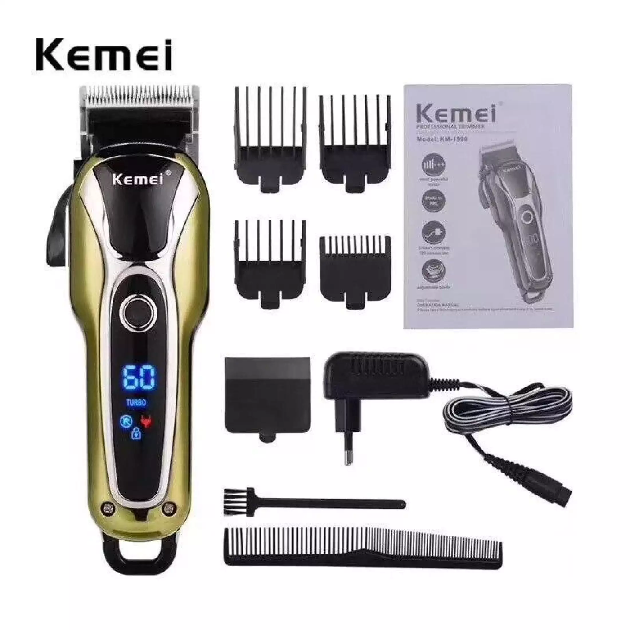 KM-1990 Men&apos;s Electric Hair Clipper Fast Charge Haircut Trimmer Machine Cordless Shaver