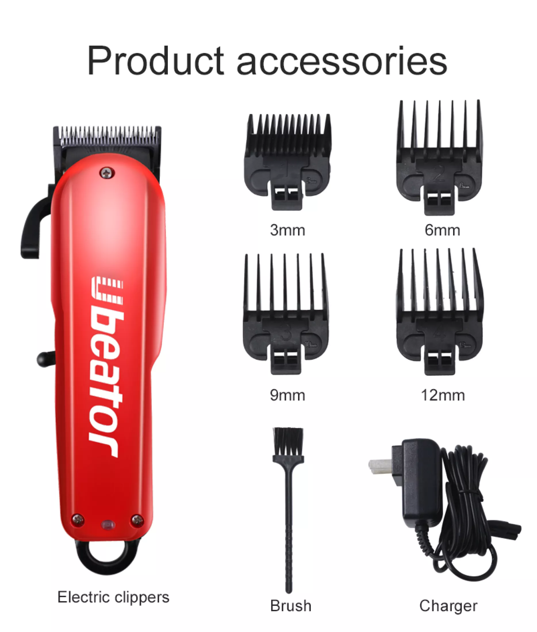 Hair Trimmer Rechargeable Electric Hair Clipper Men's Cordless Haircut Adjustable steel Blade