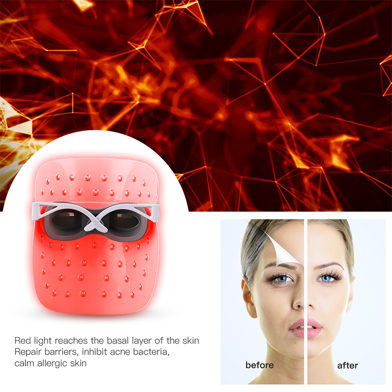 48 LED Light Photon Therapy Facial Mask Skin Rejuvenation Therapy Wrinkle Acne Beauty Skin Tool