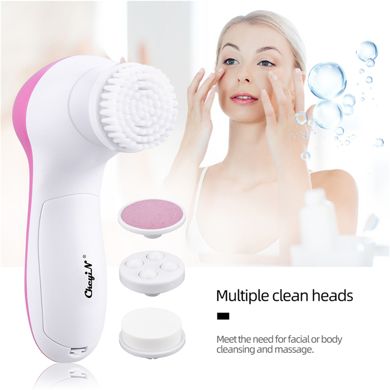 4 in 1 Facial Spin Cleansing Brush with 7 Brush Heads for Deep Cleansing face Removing Blackhead