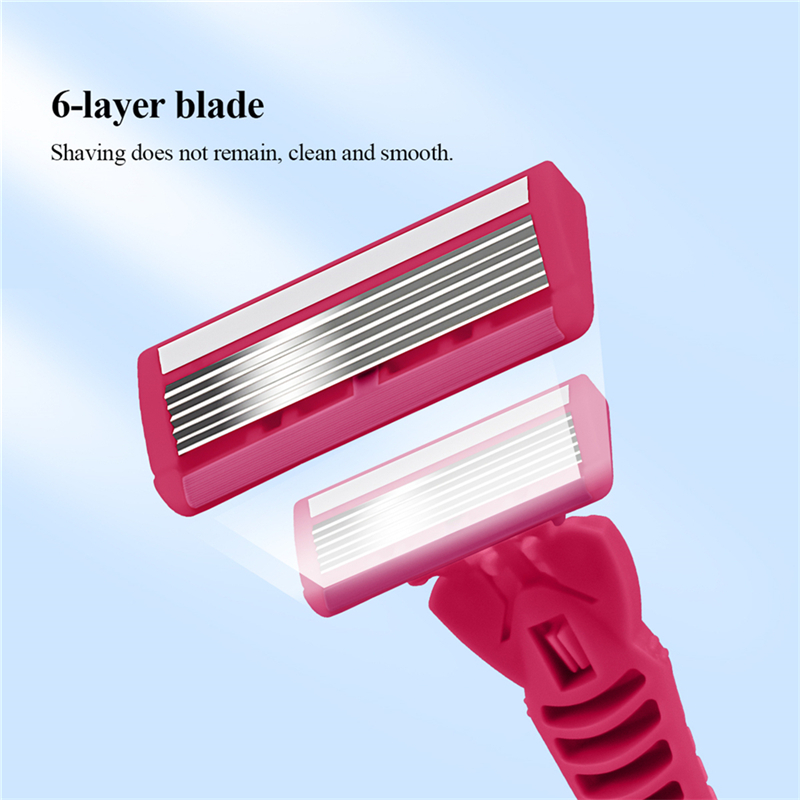 6-layer Manual Shaver Ladies Hair Removal Skin-tight and Flexible Blade Clean and Smooth