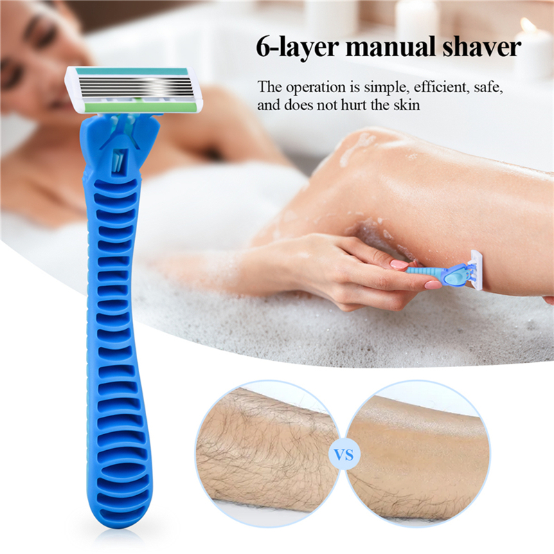6-layer Manual Shaver Ladies Hair Removal Skin-tight and Flexible Blade Clean and Smooth