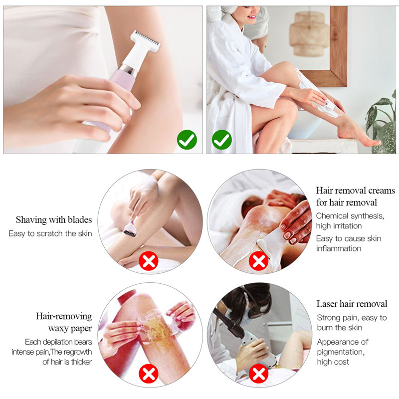5 in 1 Multi-Function Electric Eyebrow Trimmer Hair Remover Device for Whole Body Painless Depilator