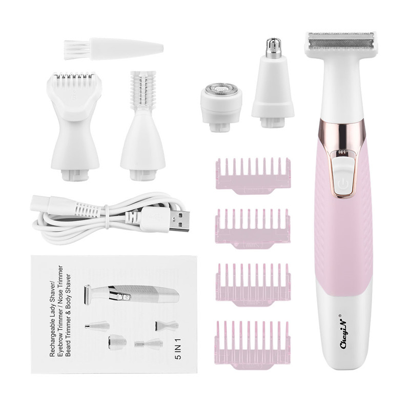 5 in 1 Multi-Function Electric Eyebrow Trimmer Hair Remover Device for Whole Body Painless Depilator