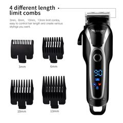 New Arrival Professional Rechargeable Electric Hair Clipper Hair Trimmer Hair Cutting Machine for Child Adults Black normal