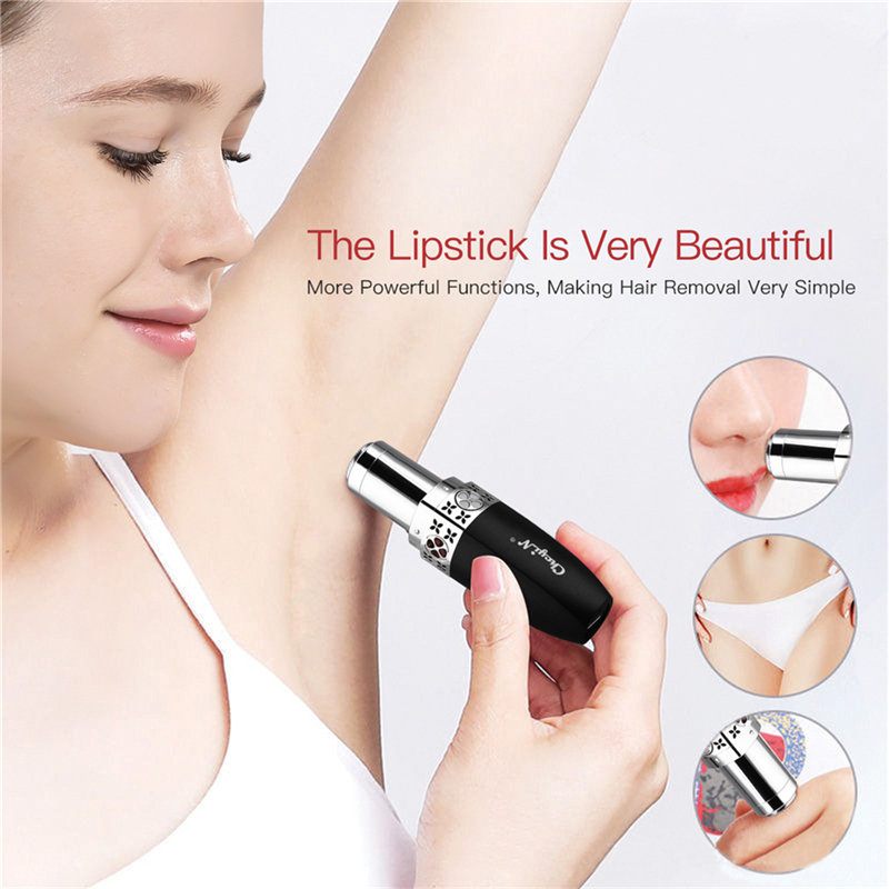 Mini Lipstick Epilator Portable Electric Hair Removal Device for Body Use USB Rechargeable