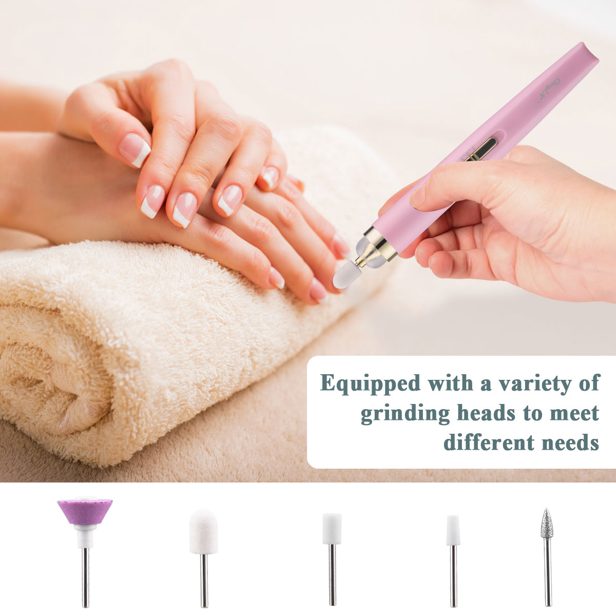 Electric Nail Drill Kit Portable for Acrylic Gel Manicure Pedicure Polishing Shape Tools for Salon