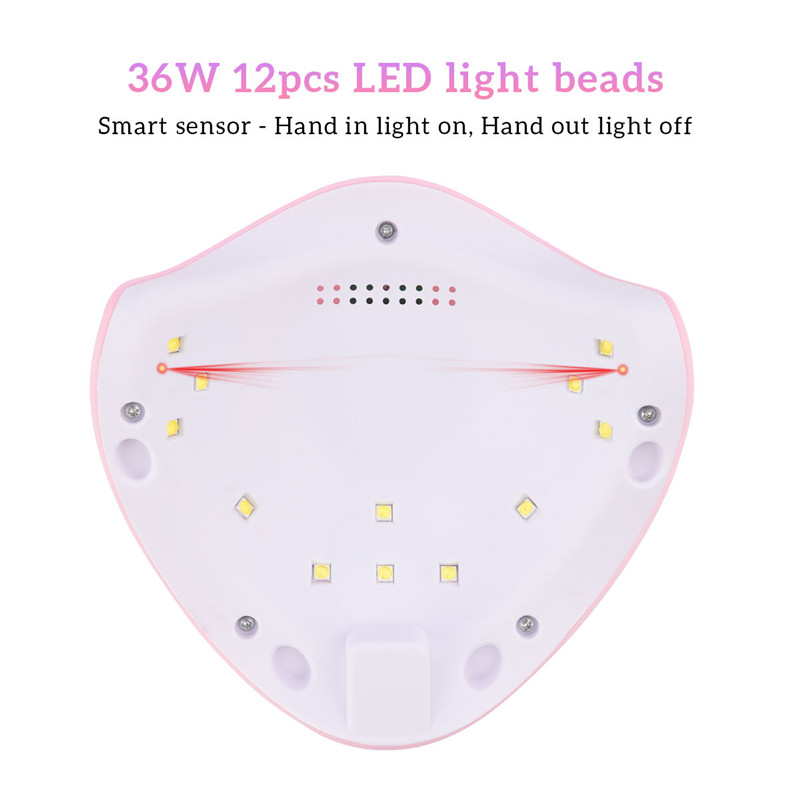 UV LED Nail Lamp  Smart Sensor 36W Nail Dryer with 3 Timer Settings for Fingernail Toenail Polishes