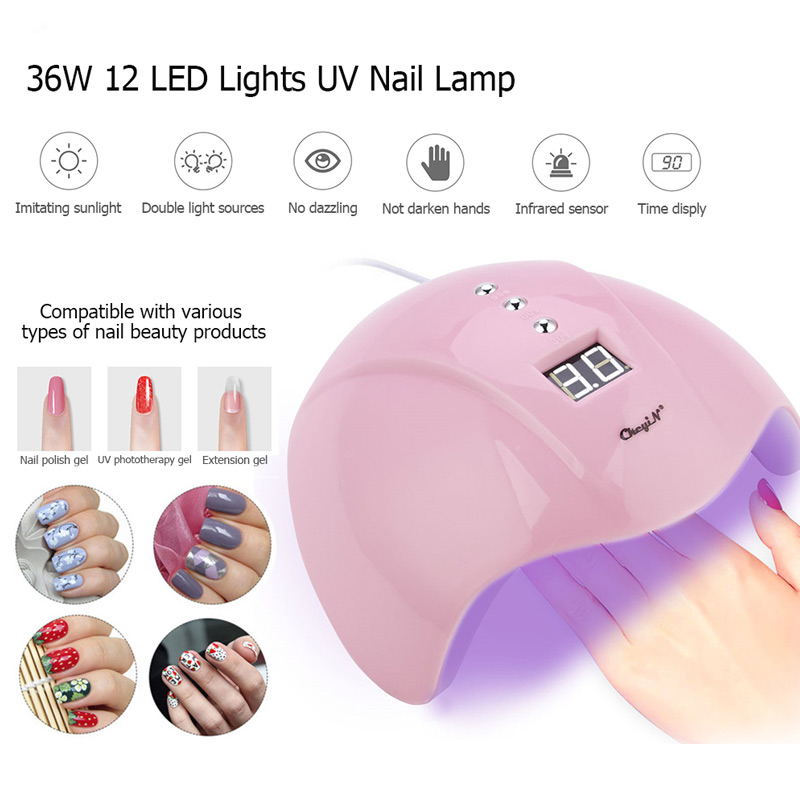UV LED Nail Lamp  Smart Sensor 36W Nail Dryer with 3 Timer Settings for Fingernail Toenail Polishes
